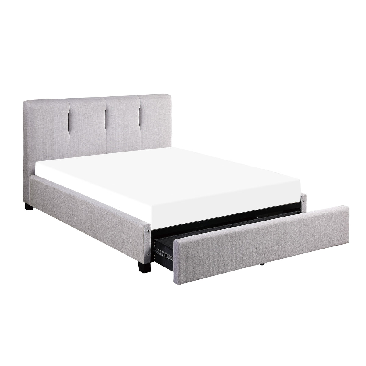 Aitana Gray Eastern King Platform Bed with Storage Drawer from Homelegance - Luna Furniture
