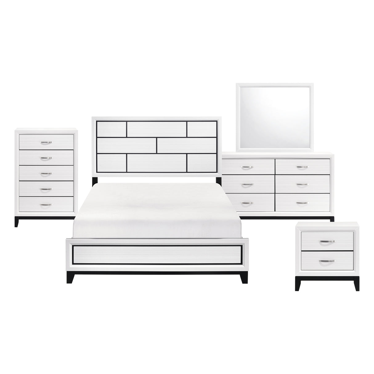 Davi White Queen Bed from Homelegance - Luna Furniture