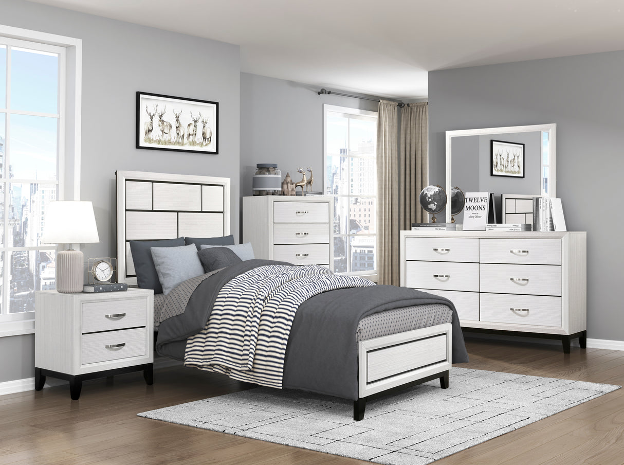 Davi White Twin Bed from Homelegance - Luna Furniture