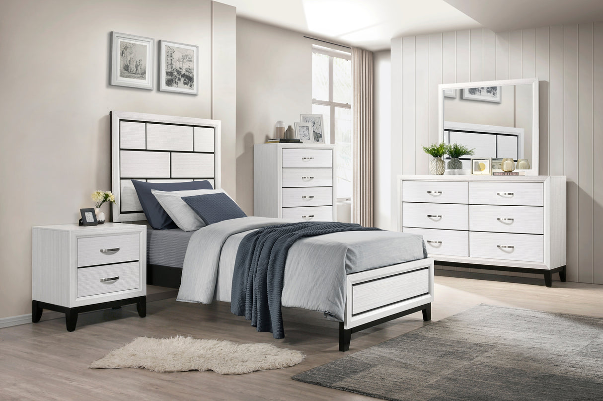 Davi White Twin Bed from Homelegance - Luna Furniture