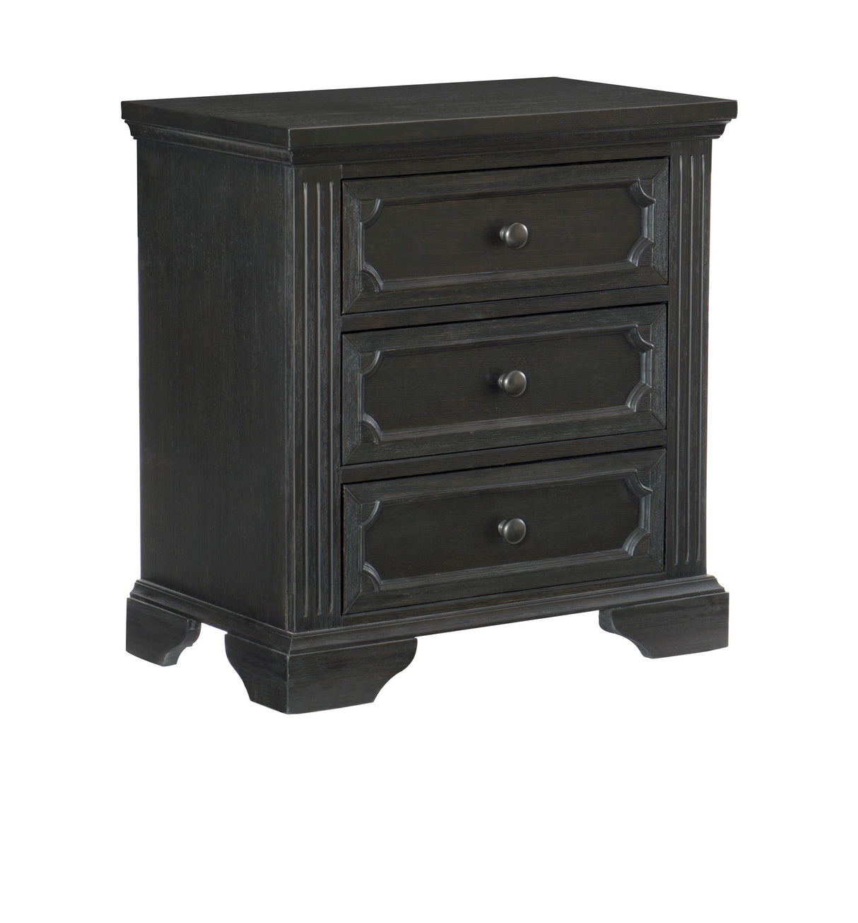 Bolingbrook Wire-Brushed Charcoal 5-Piece Bedroom Set (Queen Bed, Nightstand, Dresser, Mirror, Chest) from Homelegance - Luna Furniture