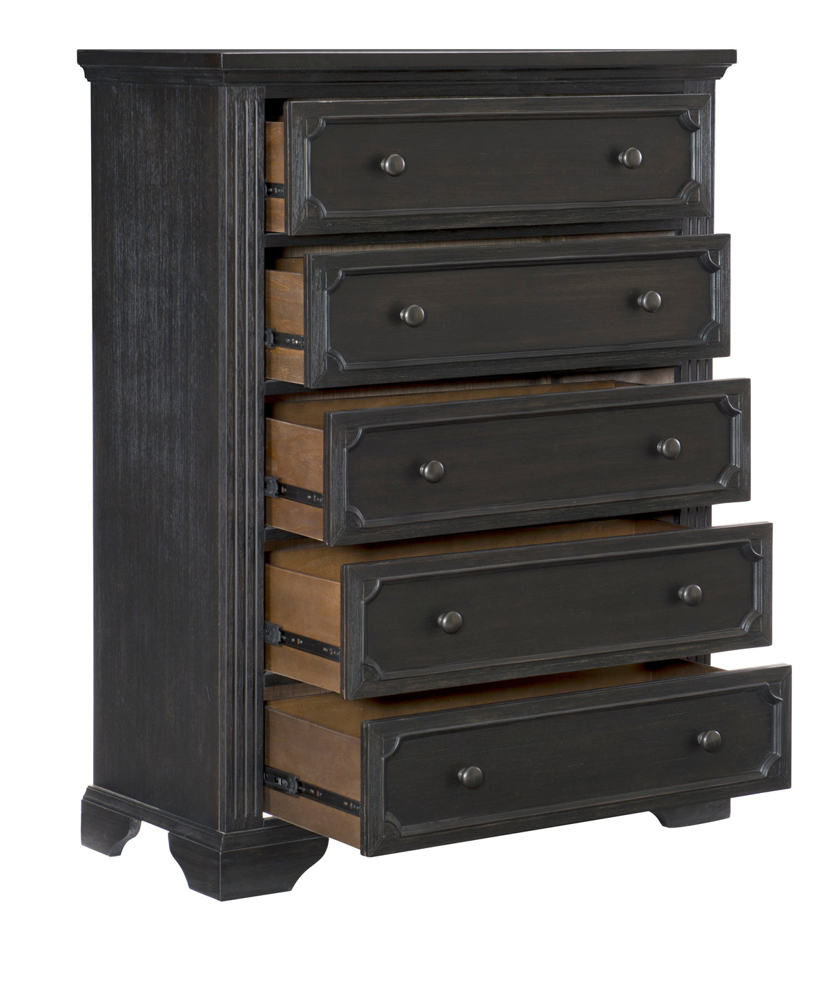 Bolingbrook Wire-Brushed Charcoal Queen Platform Bed with Footboard Storage from Homelegance - Luna Furniture