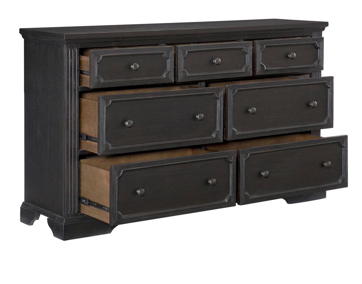 Cavalier Silver 4-Piece Bedroom Set (Queen Bed, Nightstand, Dresser, Mirror) from Homelegance - Luna Furniture