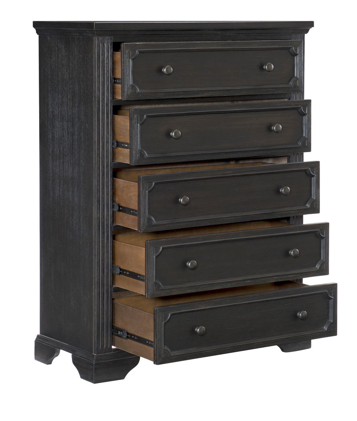 Bolingbrook Wire-Brushed Charcoal Eastern King Platform Bed with Footboard Storage from Homelegance - Luna Furniture