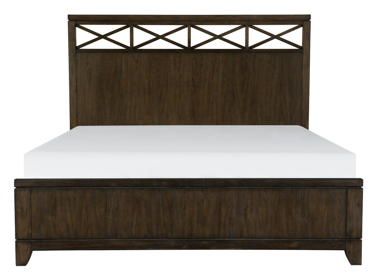 Griggs Dark Brown 5-Piece Bedroom Set (Queen Bed, Nightstand, Dresser, Mirror, Chest) from Homelegance - Luna Furniture