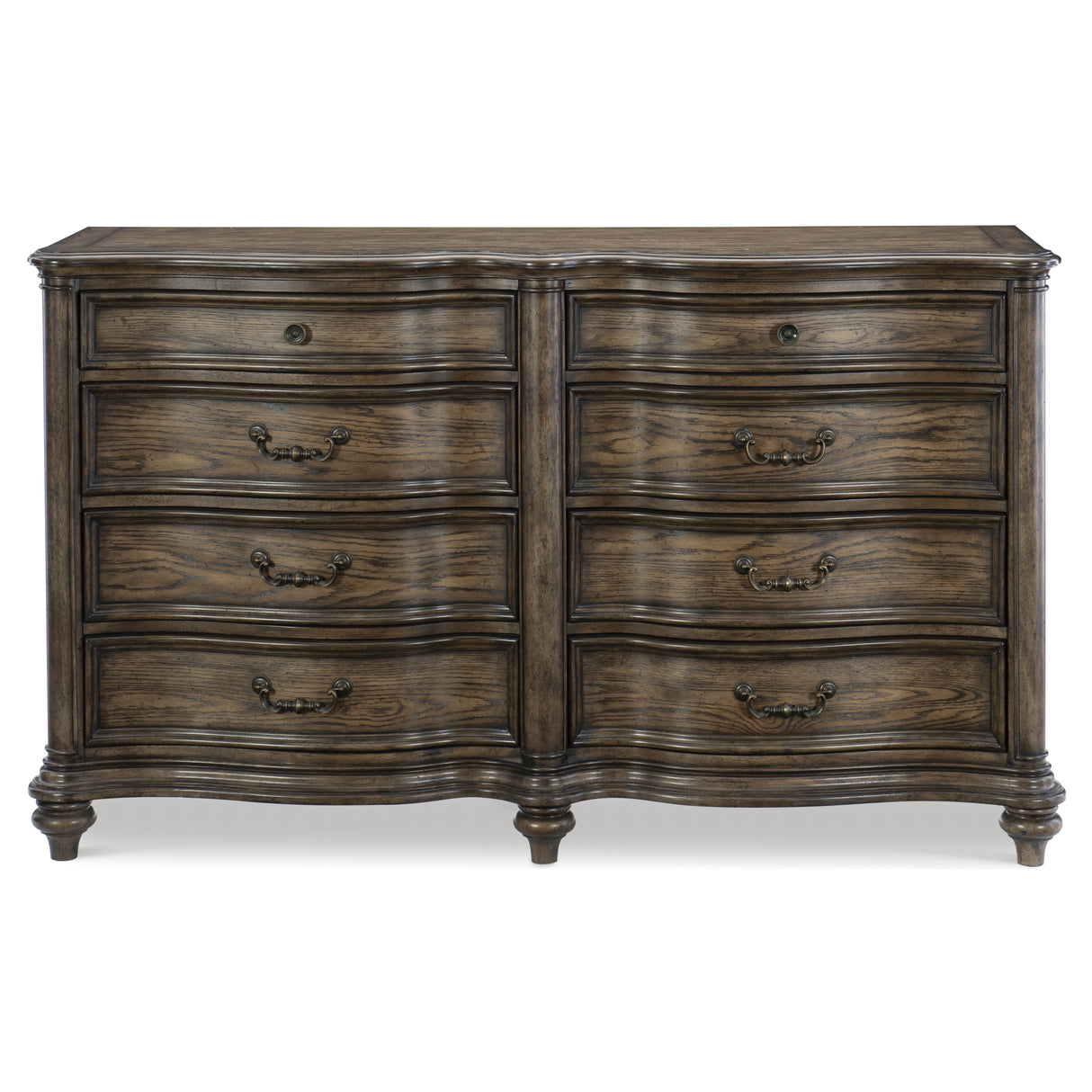 Heath Court Brown Oak 5-Piece Bedroom Set (Queen Bed, Nightstand, Dresser, Mirror, Chest) from Homelegance - Luna Furniture