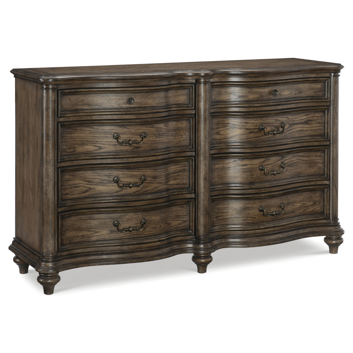 Heath Court Brown Oak 5-Piece Bedroom Set (Queen Bed, Nightstand, Dresser, Mirror, Chest) from Homelegance - Luna Furniture