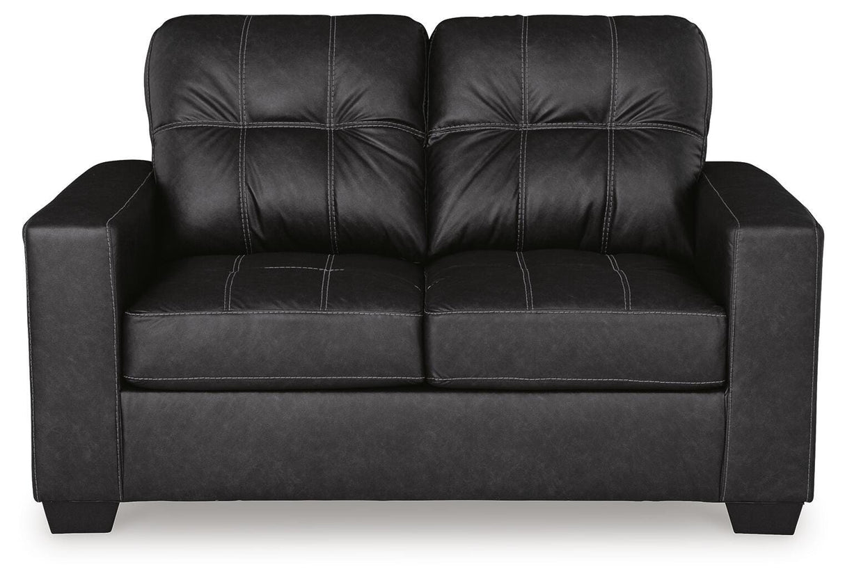 Barlin Mills Sofa, Loveseat and Recliner in Carbon from Ashley Furniture - Luna Furniture