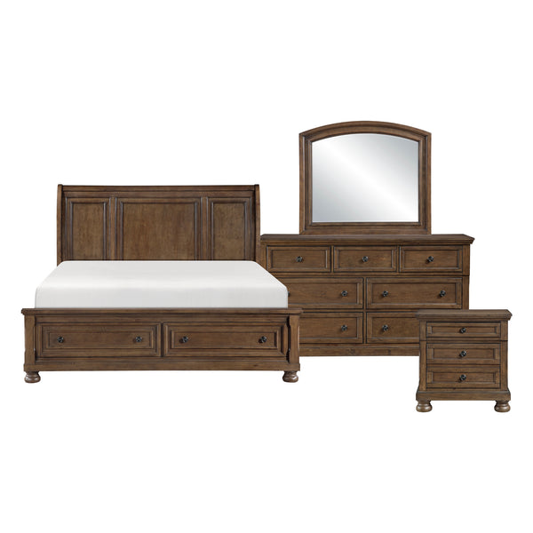 Begonia Dark Brown 4-Piece Queen Storage Bedroom Set