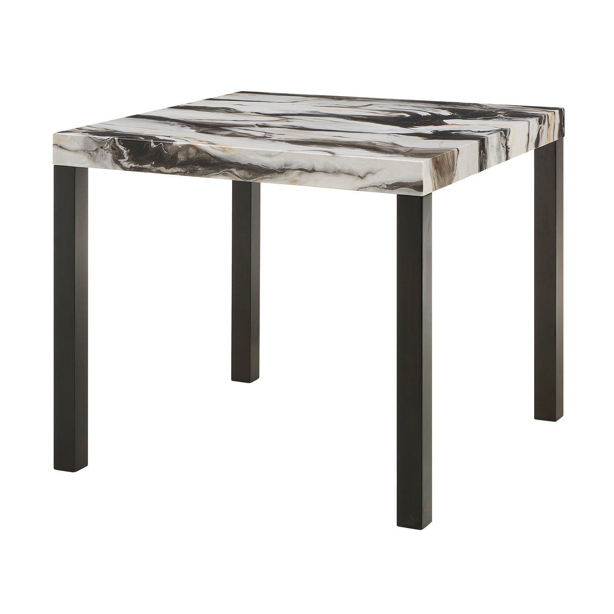 Vega Black Faux Marble Counter Height Table from Crown Mark - Luna Furniture