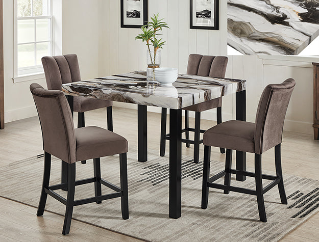 Vega Black/Brown Counter Height Chair, Set of 2 from Crown Mark - Luna Furniture
