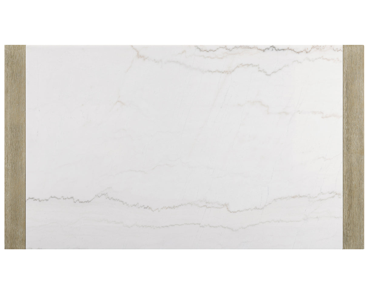 Hazel Weathered Oak Genuine Marble Top Counter Height Table