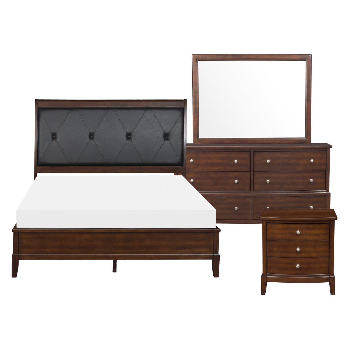 Cotterill Cherry 4PC SET (QB+NS+DR+MR) from Homelegance - Luna Furniture
