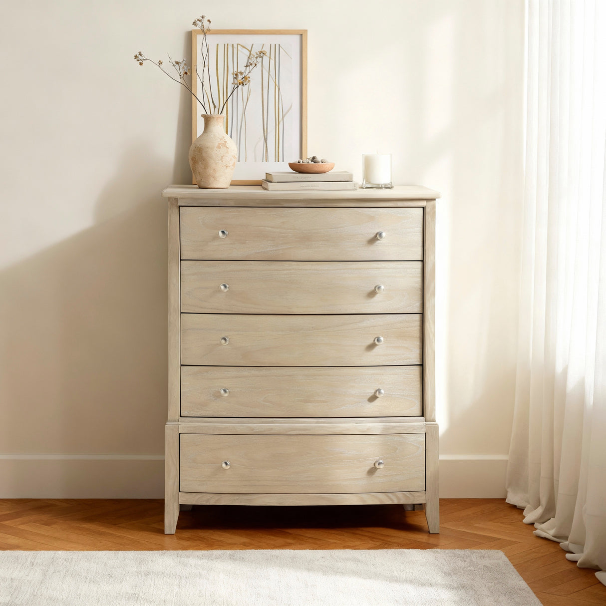 Chesky Warm Espresso 5-Piece Bedroom Set (Queen Bed, Nightstand, Dresser, Mirror, Chest) from Homelegance - Luna Furniture