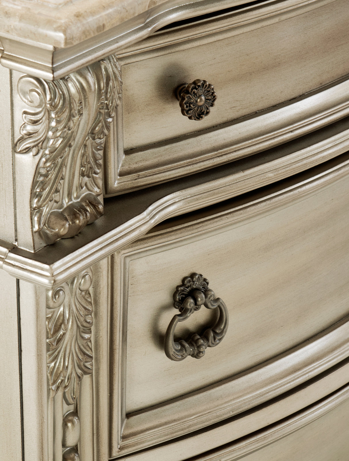 Cavalier Silver 5-Piece Bedroom Set (Queen Bed, Nightstand, Dresser, Mirror, Chest) from Homelegance - Luna Furniture