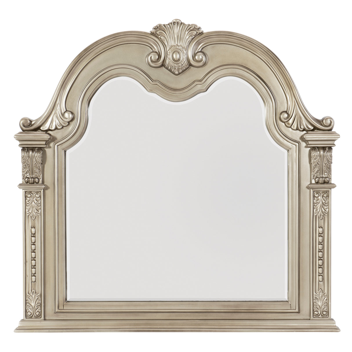 Cavalier Silver 5-Piece Bedroom Set (Queen Bed, Nightstand, Dresser, Mirror, Chest) from Homelegance - Luna Furniture