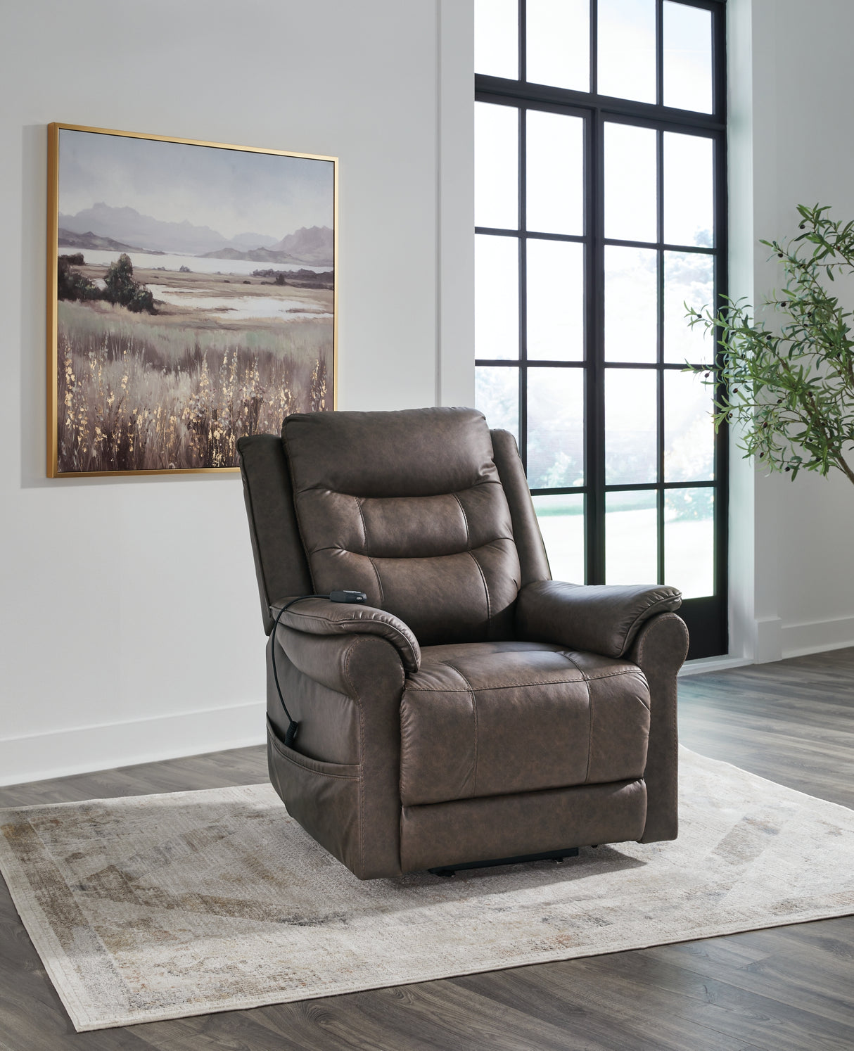 Oatman Umber Power Lift Recliner from Ashley Furniture - Luna Furniture