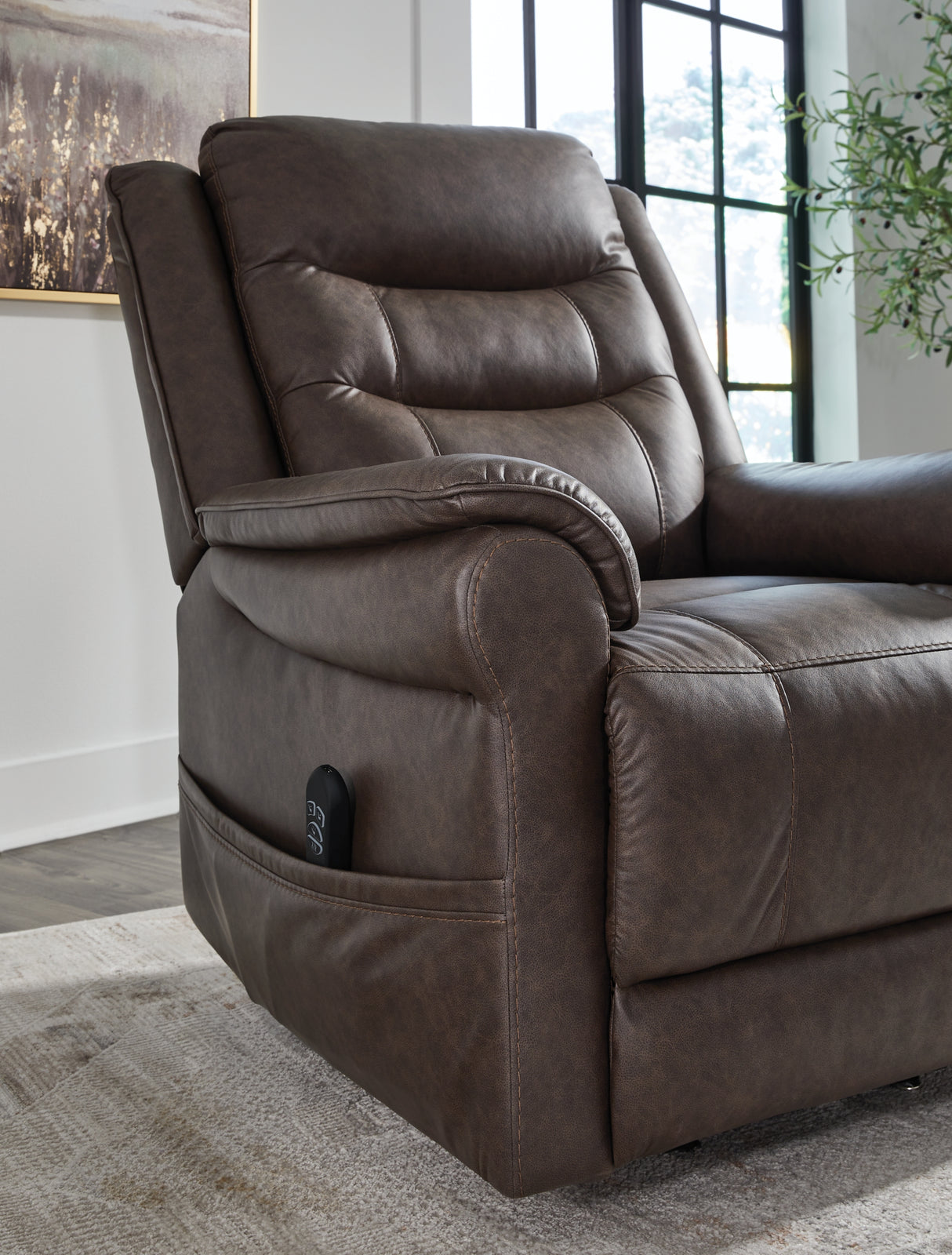 Oatman Umber Power Lift Recliner from Ashley Furniture - Luna Furniture