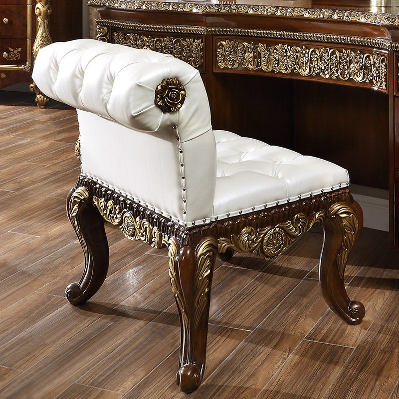 HD-1803 Burl/Metallic Antique Gold Bedroom Stool from Homey Design - Luna Furniture