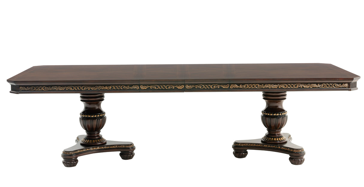 Russian Hill Warm Cherry Double Pedestal Dining Table from Homelegance - Luna Furniture