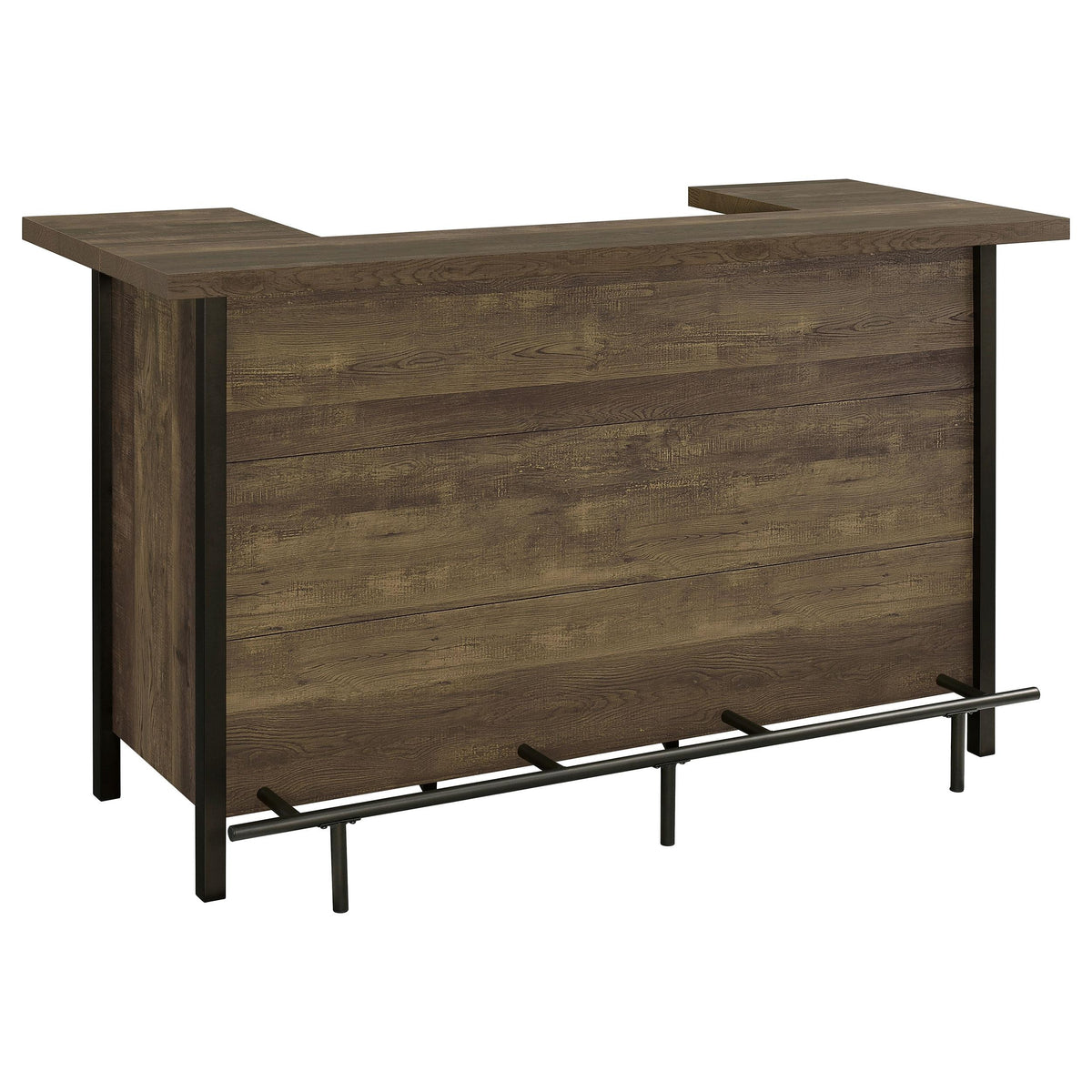 Bellemore Rustic Oak Rectangular Storage Bar Unit from Coaster - Luna Furniture