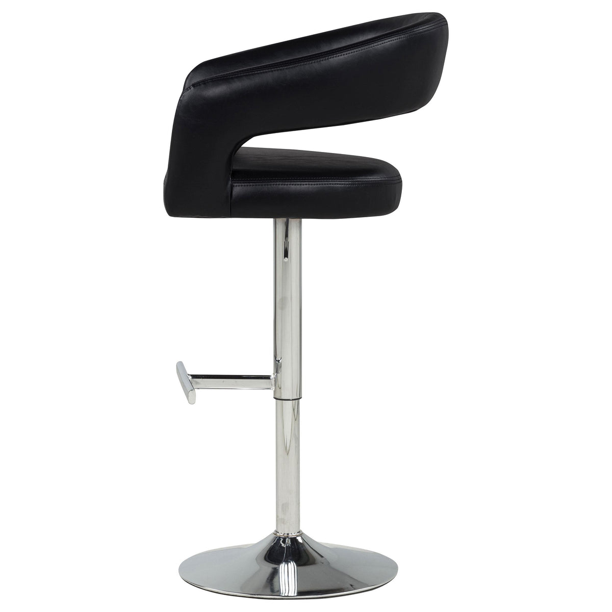 Travia Black Leatherette Upholstered Adjustable Bar Stool from Coaster - Luna Furniture