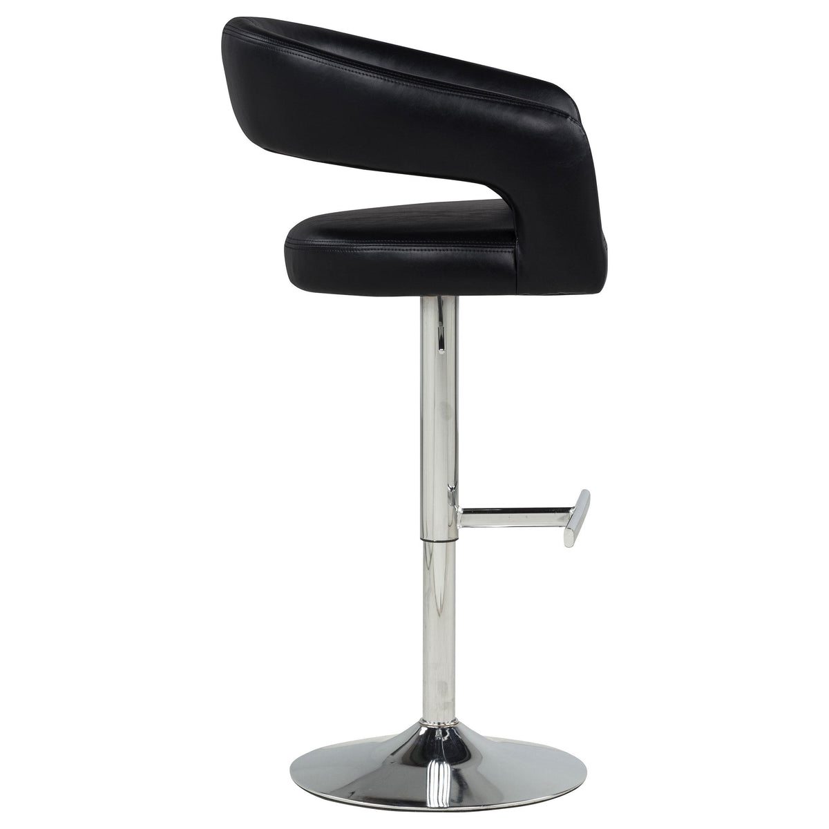 Travia Black Leatherette Upholstered Adjustable Bar Stool from Coaster - Luna Furniture