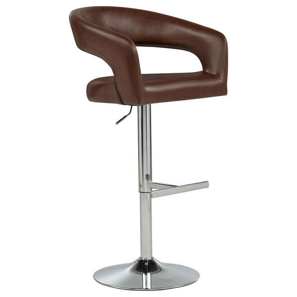 Travia Cocoa Brown Leatherette Upholstered Adjustable Bar Stool