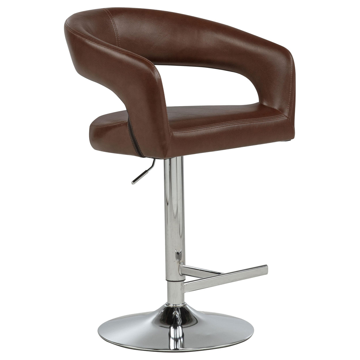 Travia Cocoa Brown Leatherette Upholstered Adjustable Bar Stool from Coaster - Luna Furniture