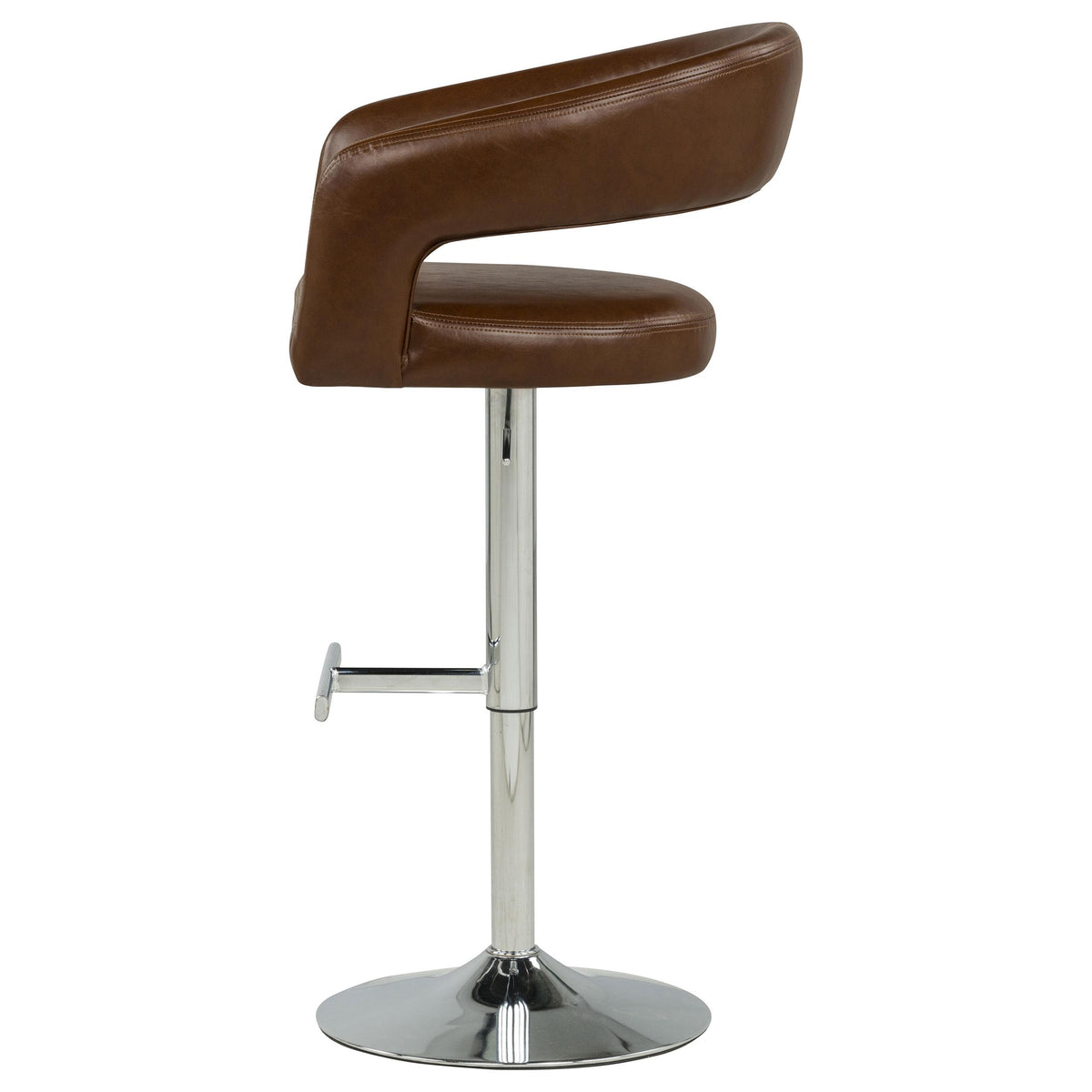 Travia Cocoa Brown Leatherette Upholstered Adjustable Bar Stool from Coaster - Luna Furniture