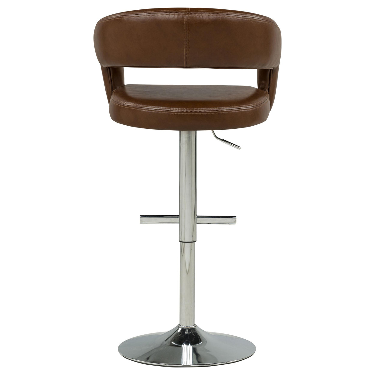 Travia Cocoa Brown Leatherette Upholstered Adjustable Bar Stool from Coaster - Luna Furniture