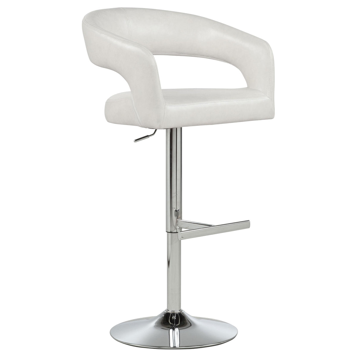 Travia Ivory Leatherette Upholstered Adjustable Bar Stool from Coaster - Luna Furniture