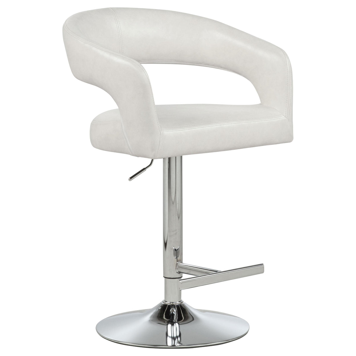 Travia Ivory Leatherette Upholstered Adjustable Bar Stool from Coaster - Luna Furniture