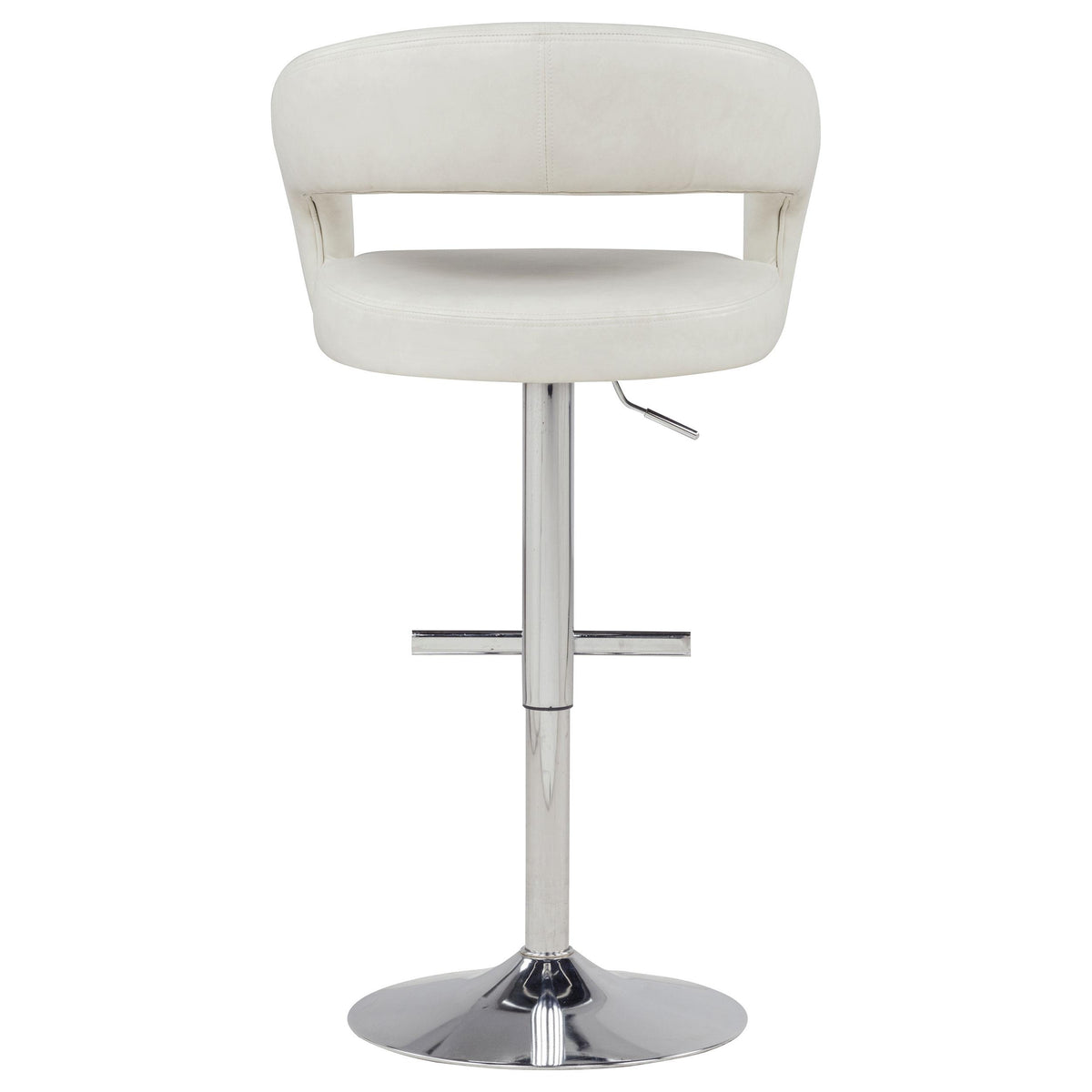 Travia Ivory Leatherette Upholstered Adjustable Bar Stool from Coaster - Luna Furniture