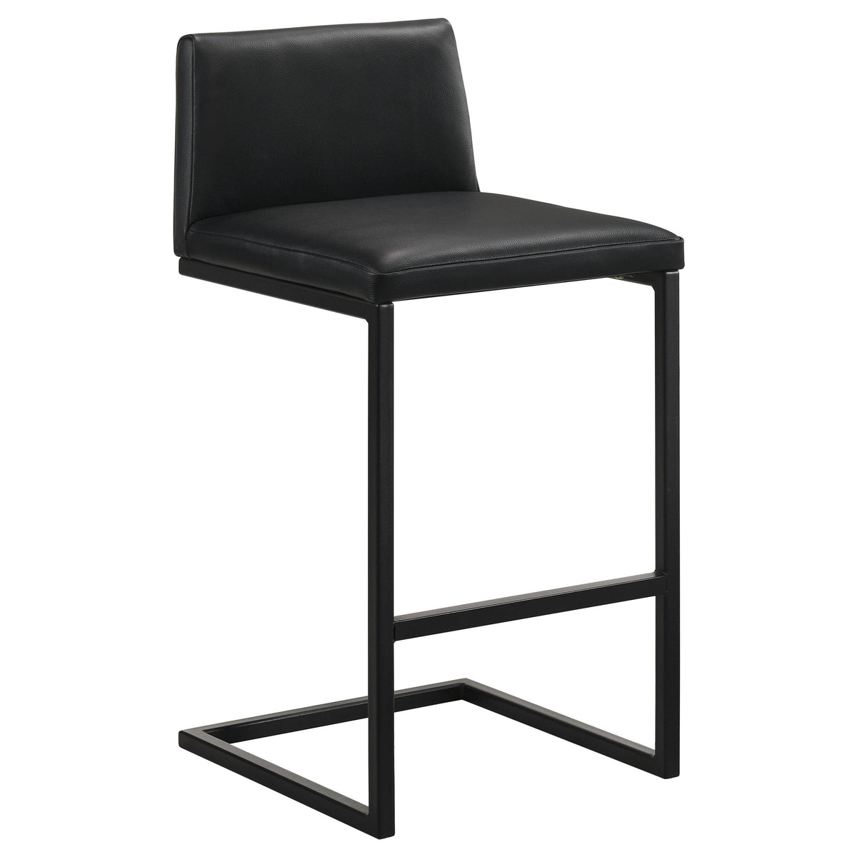 Vardon Black Genuine Leather Bar Stool, Set of 2 from Coaster - Luna Furniture
