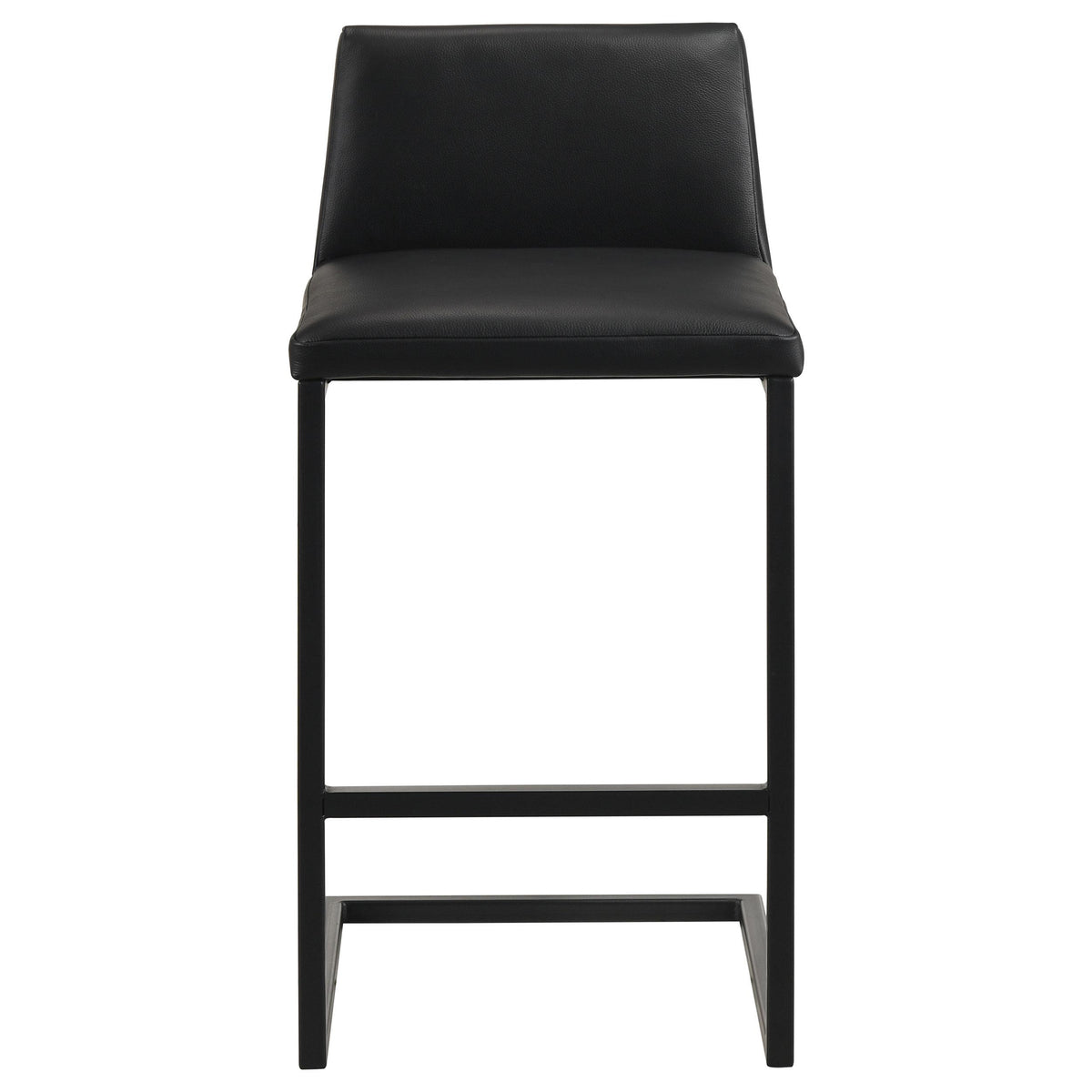 Vardon Black Genuine Leather Bar Stool, Set of 2 from Coaster - Luna Furniture