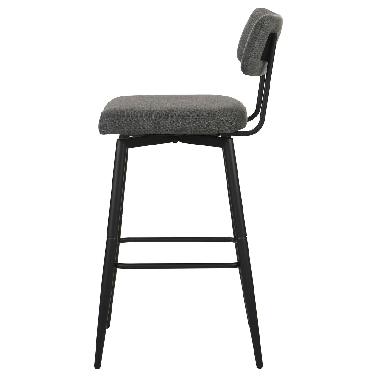 Levine Gray Fabric Upholstered Swivel Bar Chair, Set of 2 from Coaster - Luna Furniture