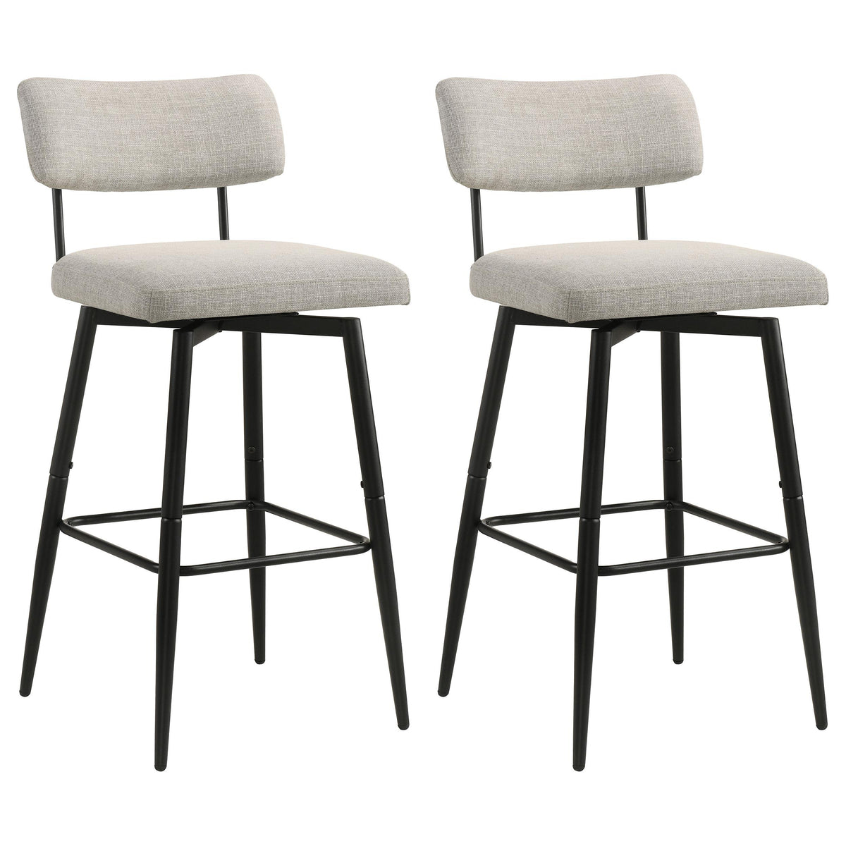 Levine Cream Fabric Upholstered Swivel Bar Chair, Set of 2 from Coaster - Luna Furniture