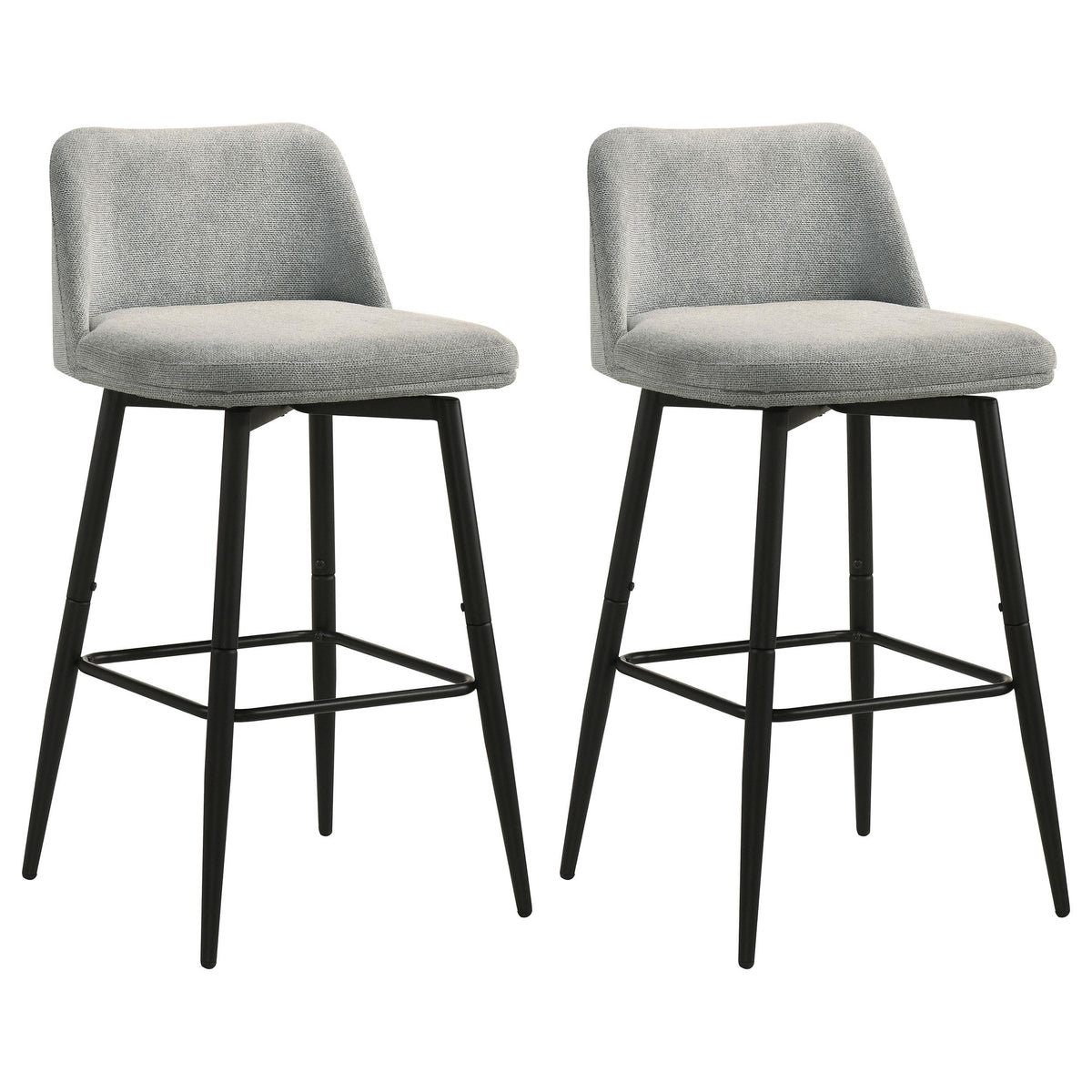 Mellor Grey Fabric Upholstered Swivel Bar Chair, Set of 2 from Coaster - Luna Furniture