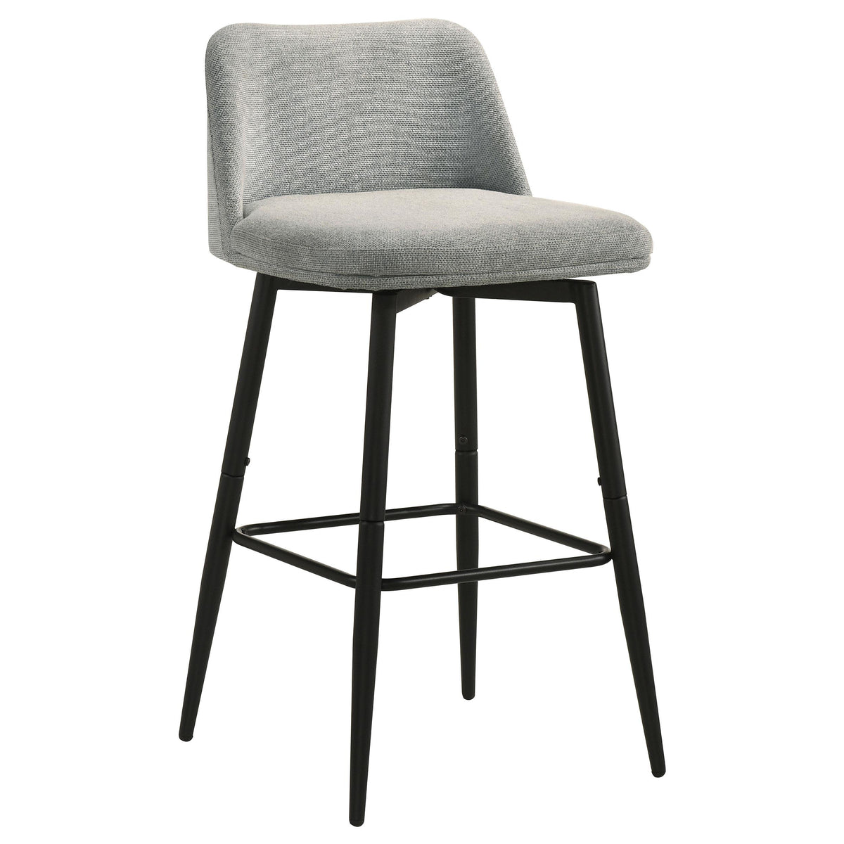Mellor Grey Fabric Upholstered Swivel Bar Chair, Set of 2 from Coaster - Luna Furniture
