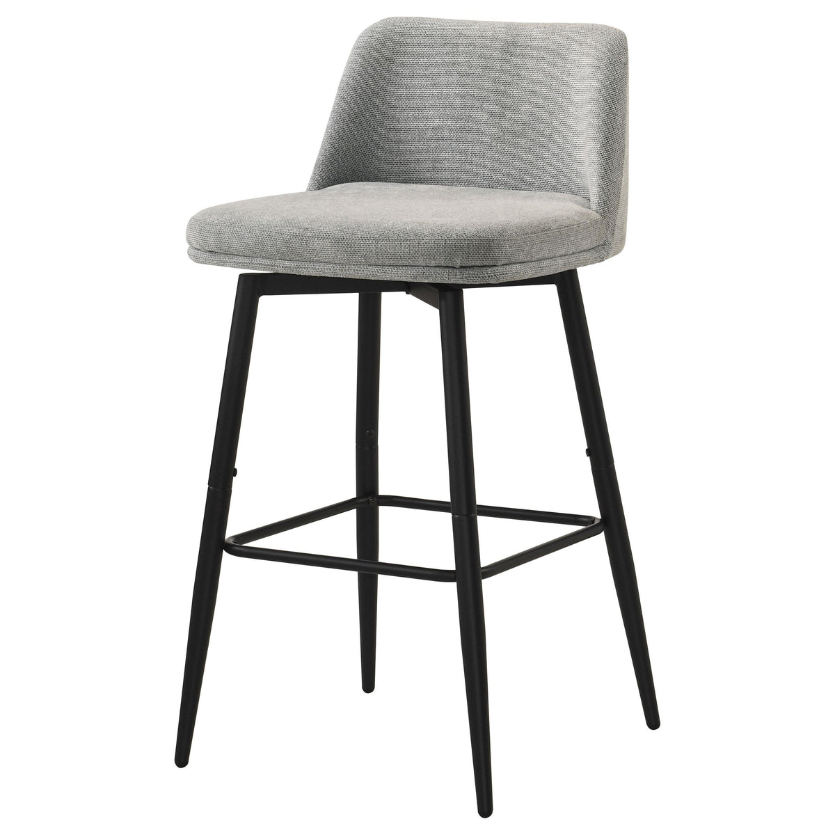 Mellor Grey Fabric Upholstered Swivel Bar Chair, Set of 2 from Coaster - Luna Furniture