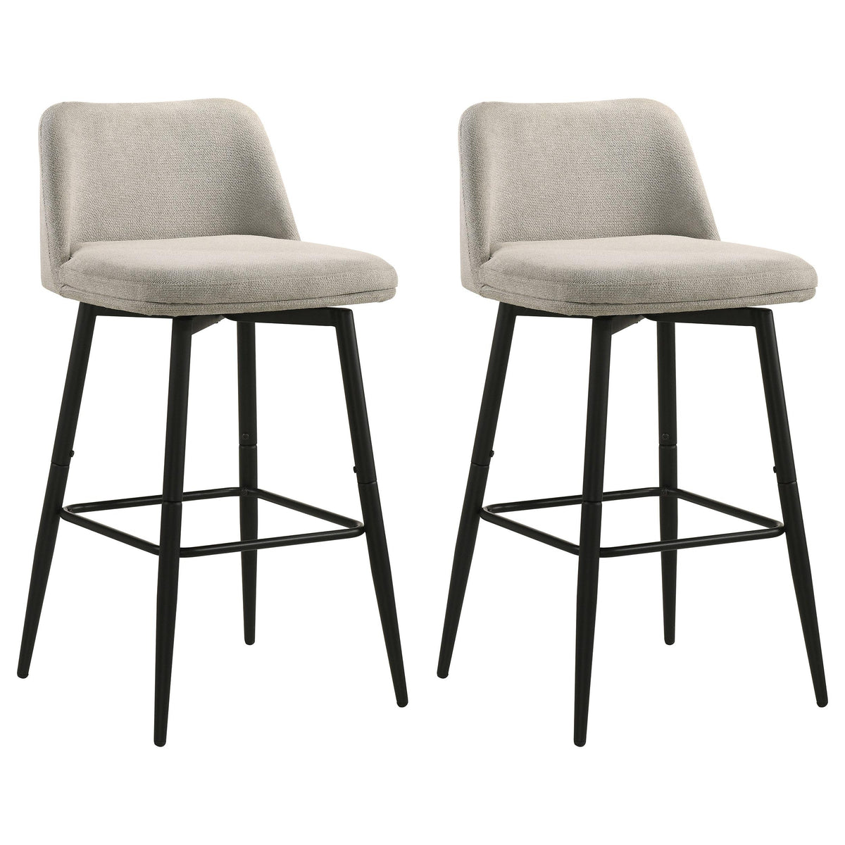 Mellor Slate Brown Fabric Upholstered Swivel Bar Chair, Set of 2 from Coaster - Luna Furniture