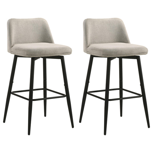 Mellor Slate Brown Fabric Upholstered Swivel Bar Chair, Set of 2