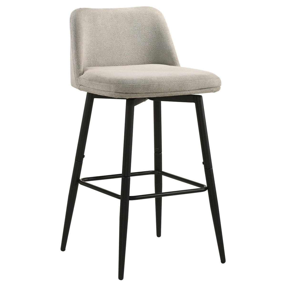 Mellor Slate Brown Fabric Upholstered Swivel Bar Chair, Set of 2 from Coaster - Luna Furniture