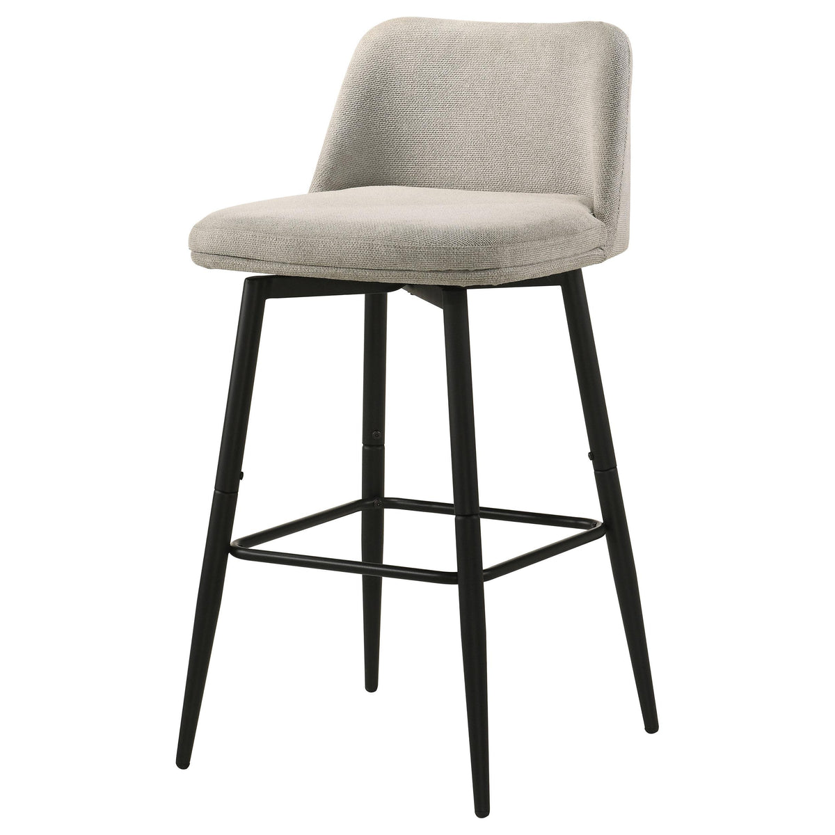 Mellor Slate Brown Fabric Upholstered Swivel Bar Chair, Set of 2 from Coaster - Luna Furniture