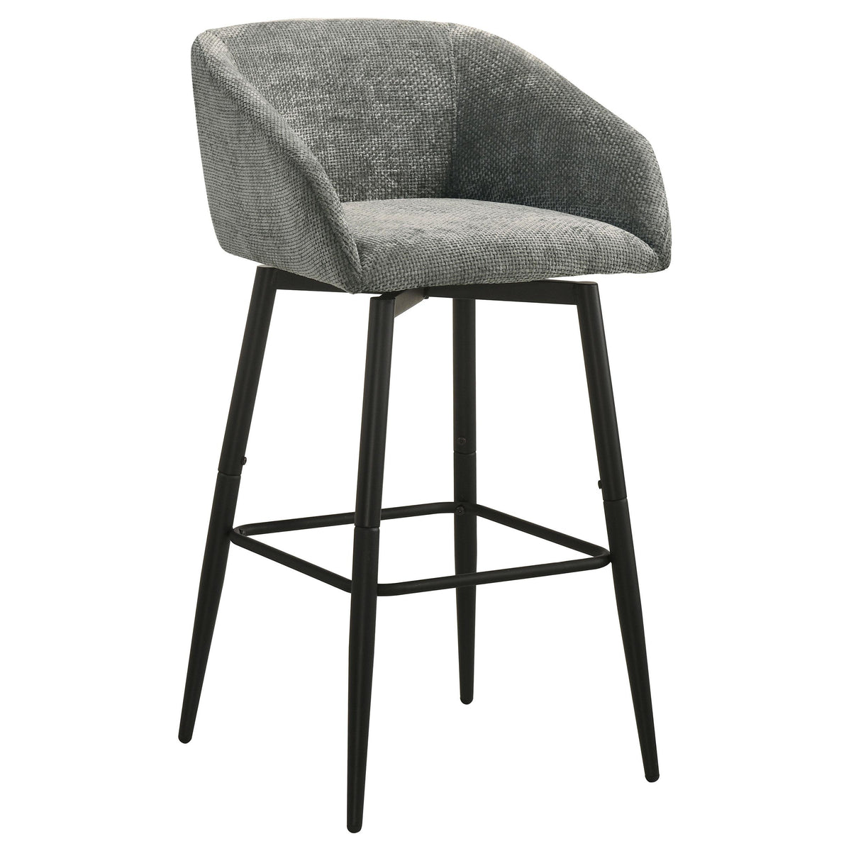 Rainer Charcoal Fabric Upholstered Swivel Bar Chair, Set of 2 from Coaster - Luna Furniture