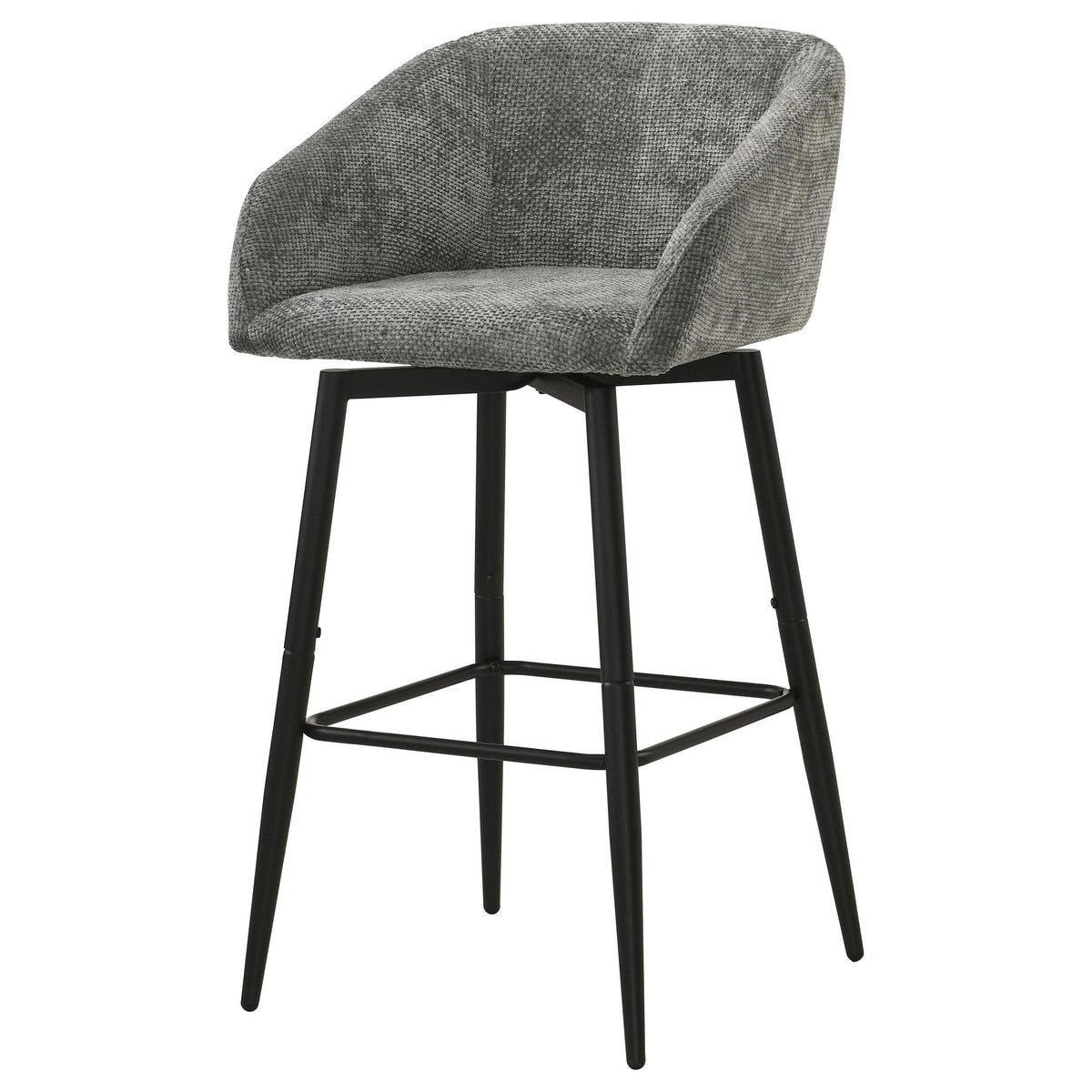 Rainer Charcoal Fabric Upholstered Swivel Bar Chair, Set of 2 from Coaster - Luna Furniture