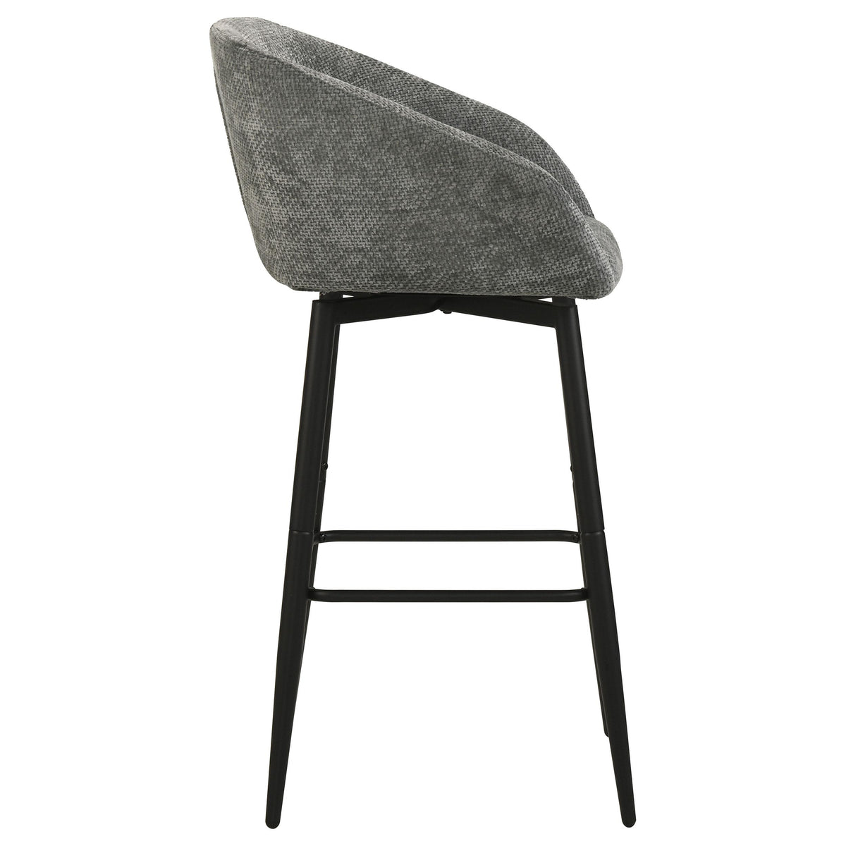 Rainer Charcoal Fabric Upholstered Swivel Bar Chair, Set of 2 from Coaster - Luna Furniture