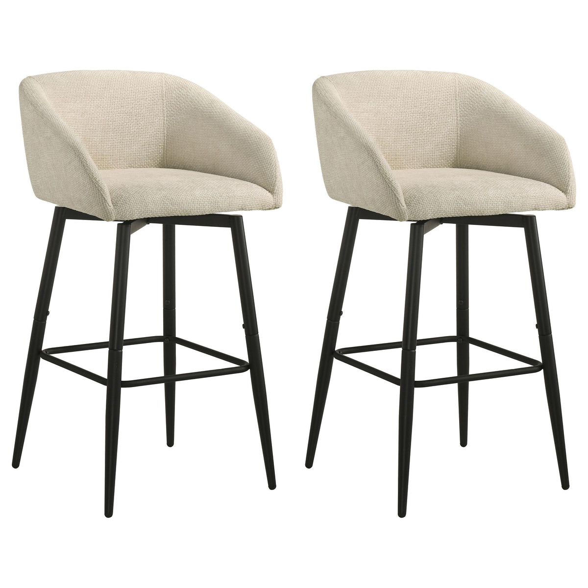 Rainer Cream Fabric Upholstered Swivel Bar Chair, Set of 2 from Coaster - Luna Furniture