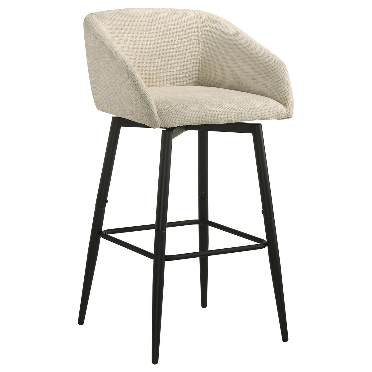 Rainer Cream Fabric Upholstered Swivel Bar Chair, Set of 2 from Coaster - Luna Furniture